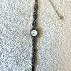 Vintage Dark Silver Genere Quartz Skinny Watch Vintage Thin Silver Watch - Etsy main image 3